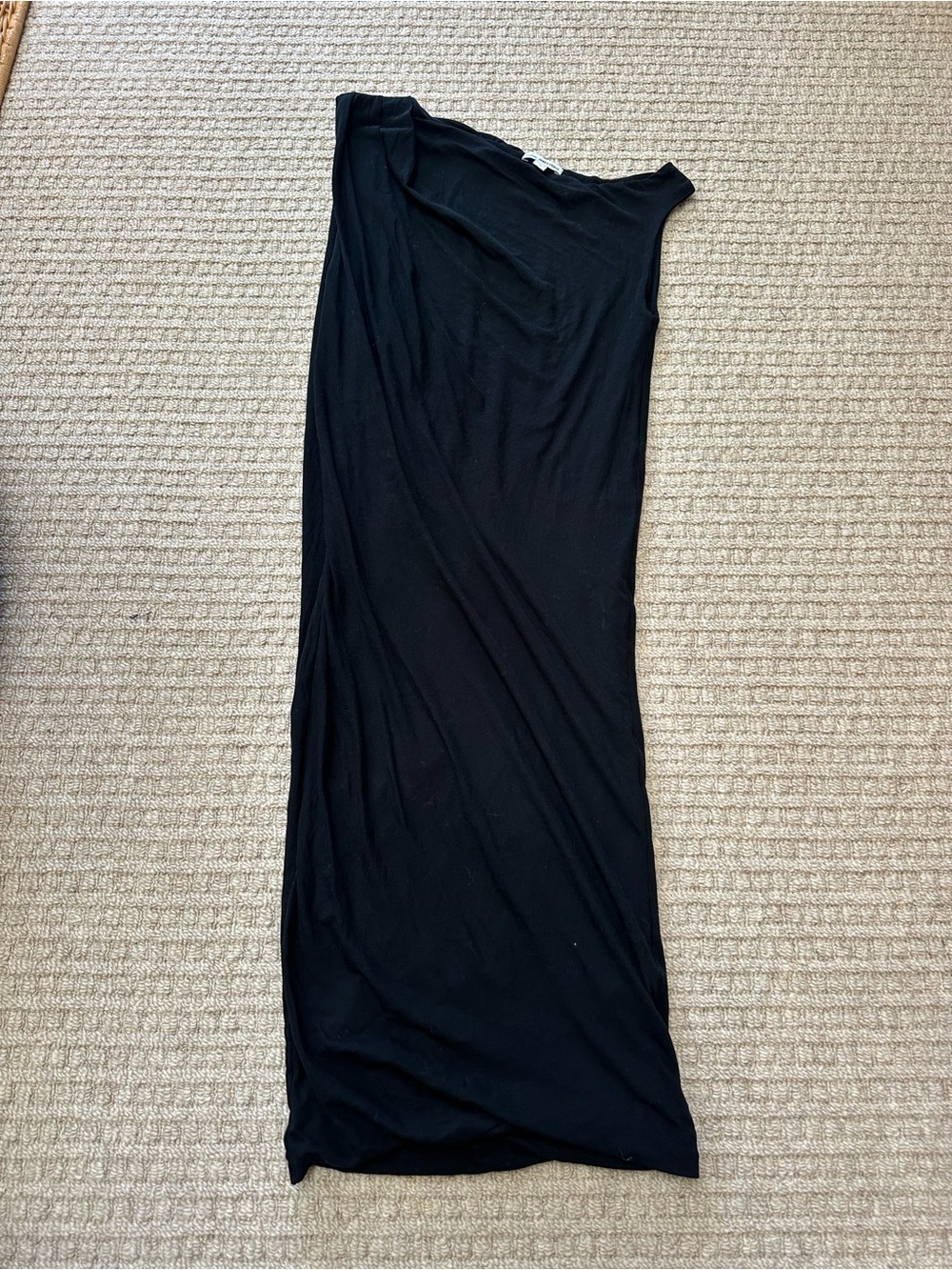 James Perse Black Midi Sleeveless Cotton Dress Sz 1/S